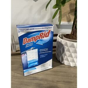 DAMPRID Hanging Moisture Absorber Bag Fragrance Free 3 Bags NEW - SEALED IN BOX